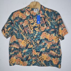 Adidas Originals Archive Floral Resort Shirt Hawaiian Aloha Button Up Men's L
